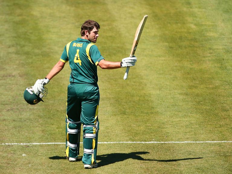 Joe Burns celebrates his century