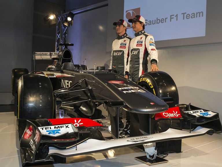 Nico Hulkenberg and Esteban Gutierrez with the new Sauber car