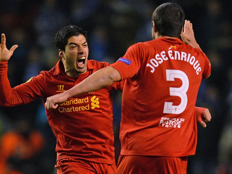 Jose Enrique: Hopes Suarez (l) will stay at Anfield