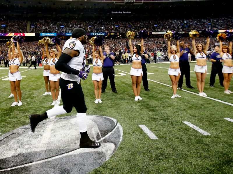 Ravens linebacker Ray Lewis made his way onto the field for the final time in his career