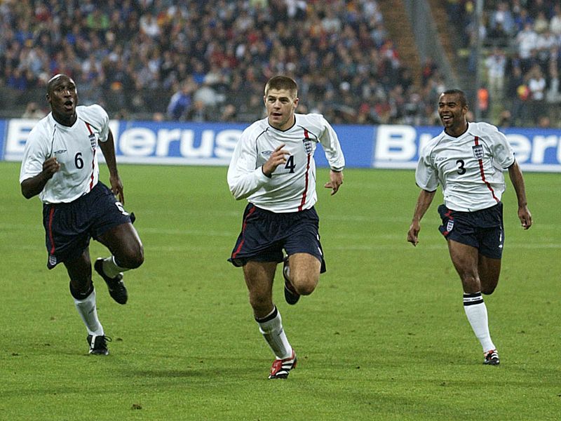 Cole's fifth cap comes in Munich and England's 5-1 demolition of Germany in the 2002 World Cup qualifiers.