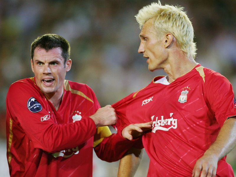 Carragher formed a brilliant defensive partnership with Sami Hyypia
