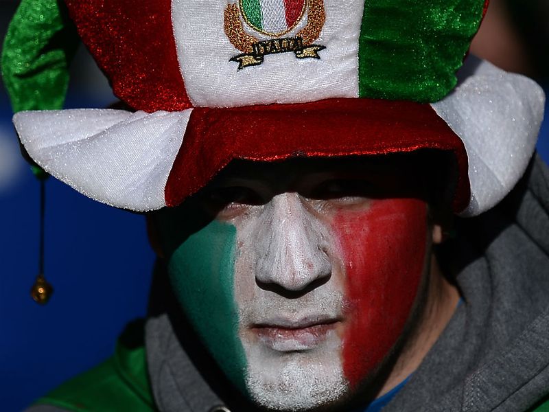 Azzurri support: The green, white and red of Italy is very prominent inside the stadium