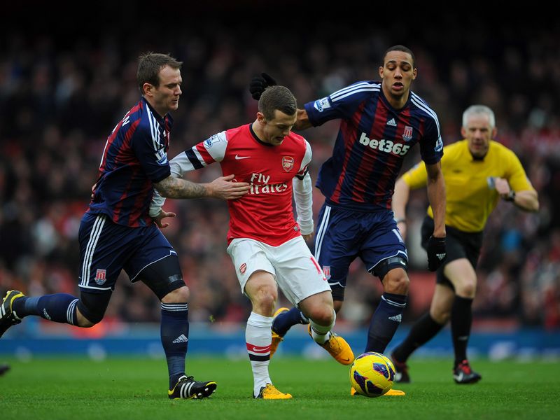 Jack Wilshere battled hard in midfield, but got little change out of Steven NZonzi and Stoke.