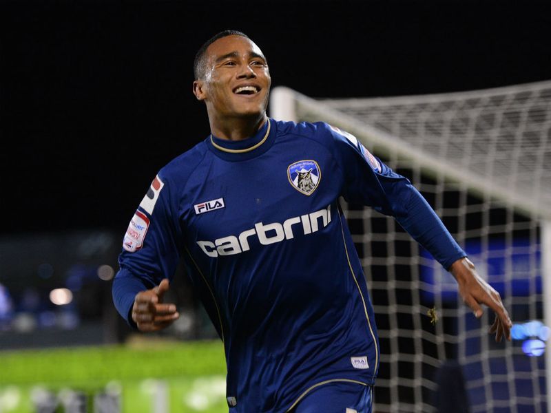 Jordan Obita wheels away after scoring the opening goal