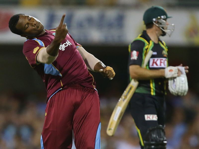 Kieron Pollard took three wickets, including Brad Haddin's.