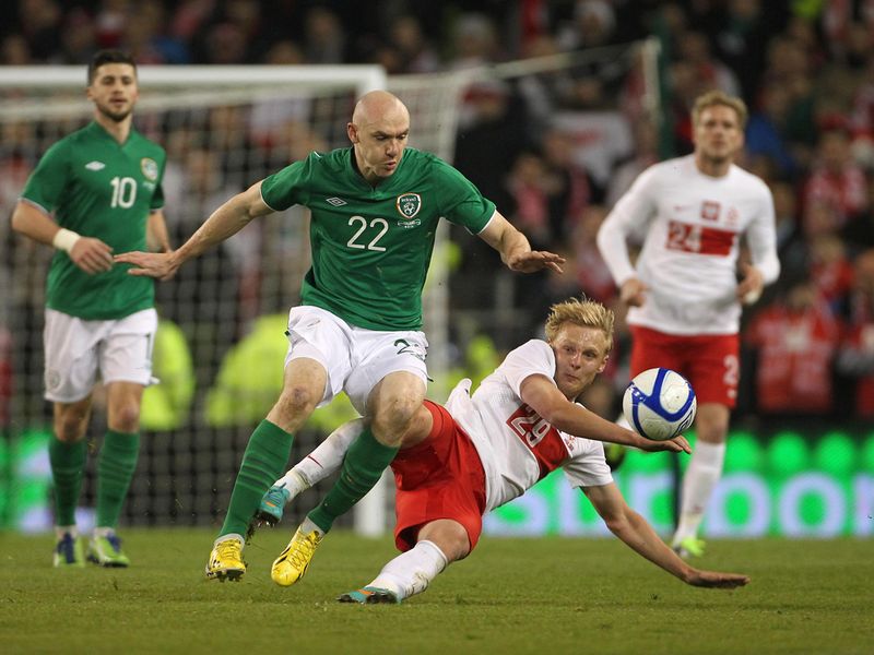 Conor Sammon is making his debut for Republic of Ireland against Poland