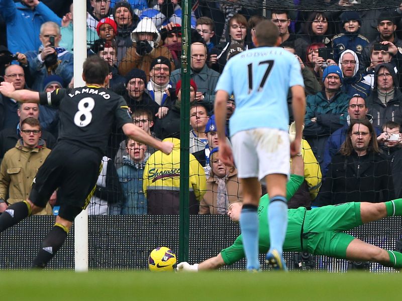 Hart dives to save Lampard's penalty to atone for conceding the spot-kick moments earlier.