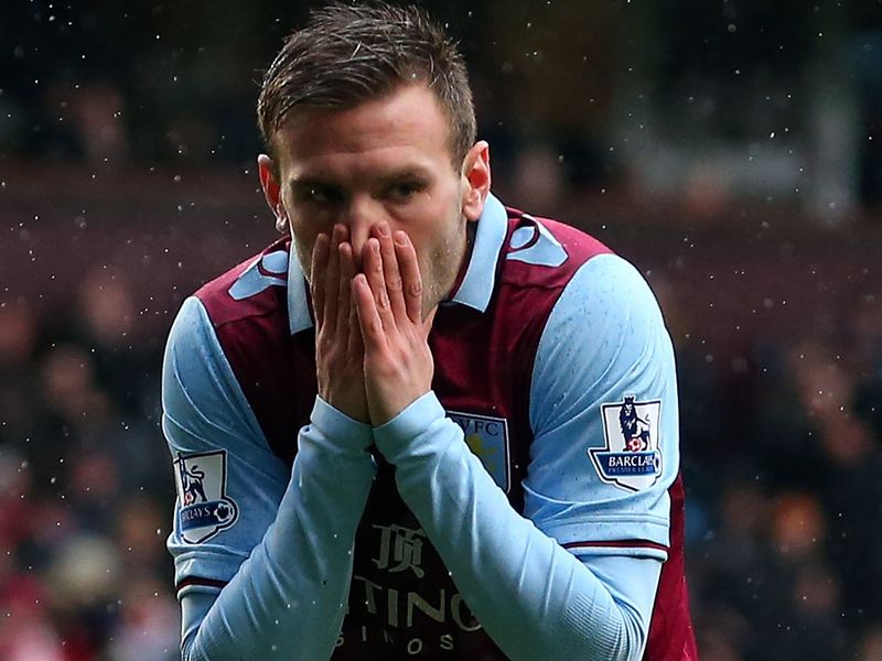 Andreas Weimann misses a gilt-edged chance to put Aston Villa ahead in the opening minutes.