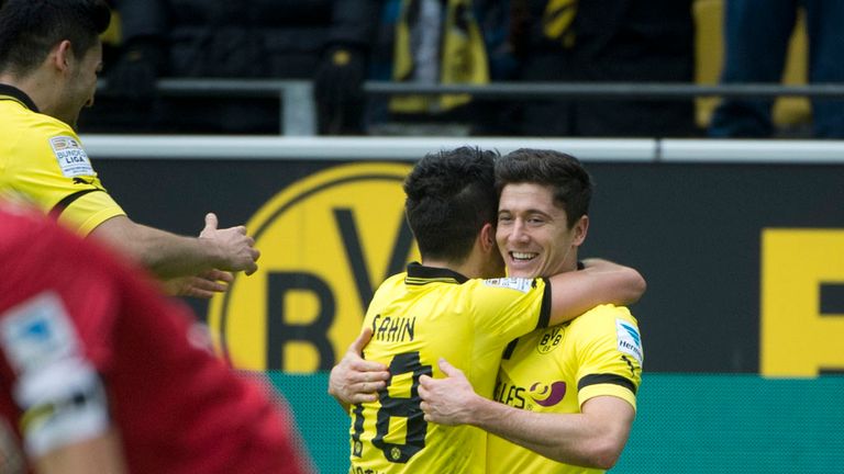 Robert Lewandowski twice found the net in Dortmund win