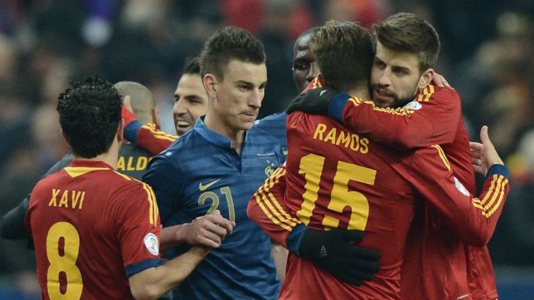 Celebration time: Spain welcome their win over France