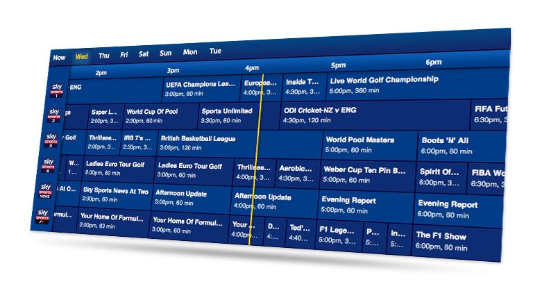 Improved Tv Guide Watch Sky Sports News Live Sports Tv Shows