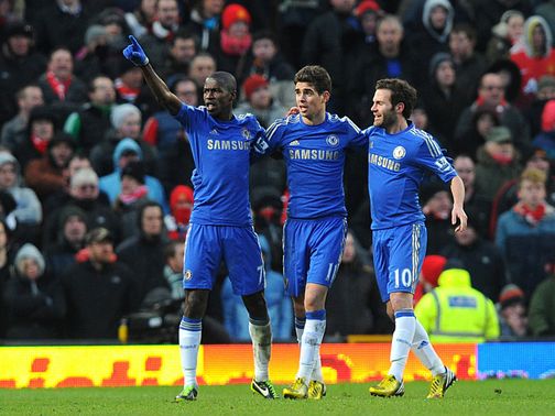 Ramires scored the equaliser as Chelsea drew 2-2 with Manchester United.
