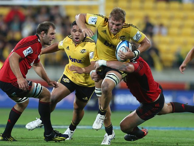 Brad Shields of the Hurricanes bursts forward