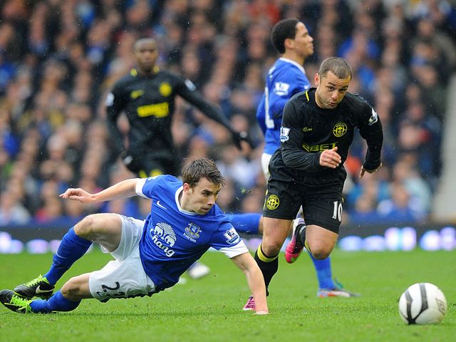 Seamus Coleman is left grounded by Shaun Maloney