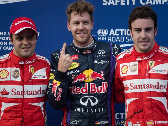 Felipe Massa, Sebastian Vettel and Fernando Alonso