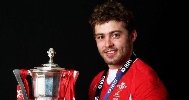 Player of the 2013 tournament Leigh Halfpenny parades the trophy