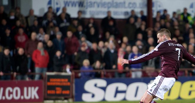 Ryan Stevenson: Gave Hearts the lead in their 2-0 victory over St Johnstone