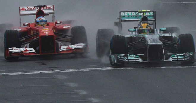A rare glimpse of track action on Saturday morning