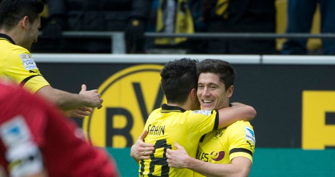 Robert Lewandowski twice found the net in Dortmund win