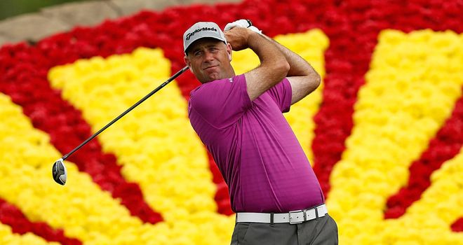 Stewart Cink: fired a four-under par in the third round of the Shell Houston Open on Saturday