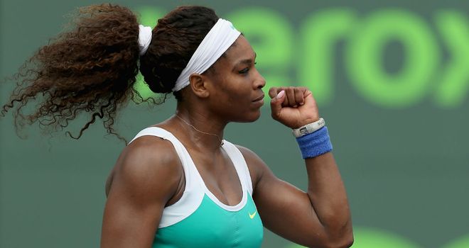 Serena Williams: bidding for back-to-back titles after winning in Miami last week