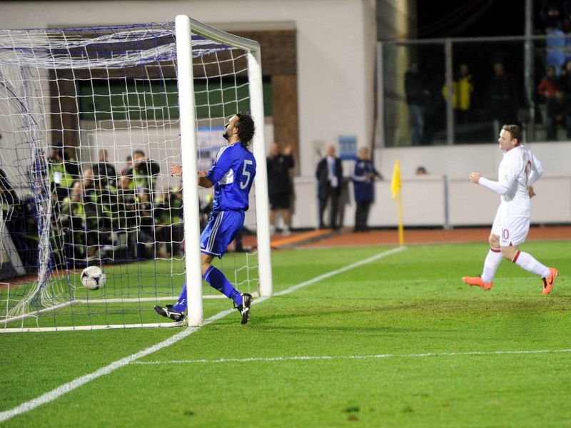 A Leighton Baines cross is turned clumsily into his own net by Alessandro Della Valle to put the Three Lions 1-0 up.