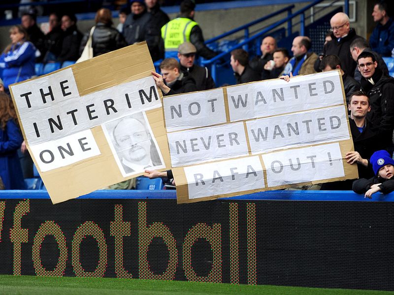 These Chelsea fans ignore Rafael Benitez's plea for unity ahead of the clash with West Brom