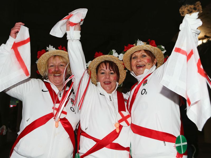 Eager anticipation: England fans soak up the pre-match atmosphere