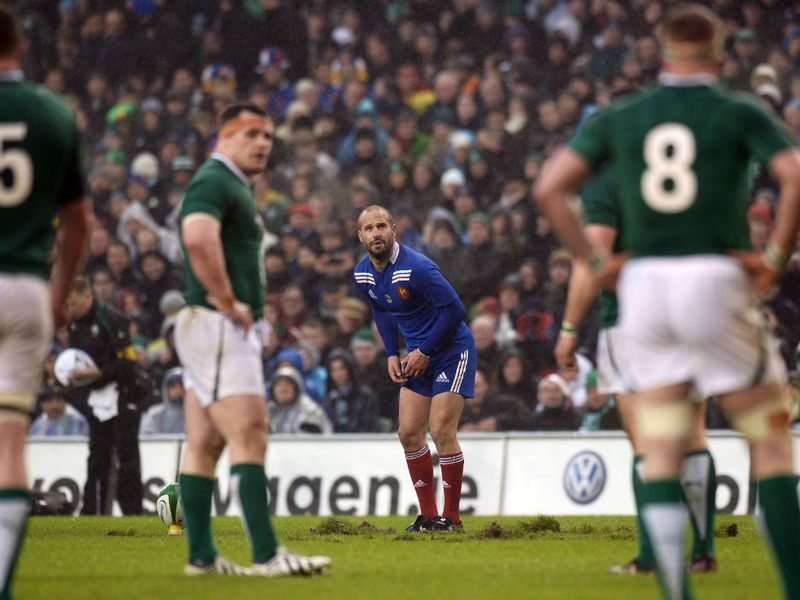 In the zone: France's fly-half Frederic Michalak prepares to kick a penalty