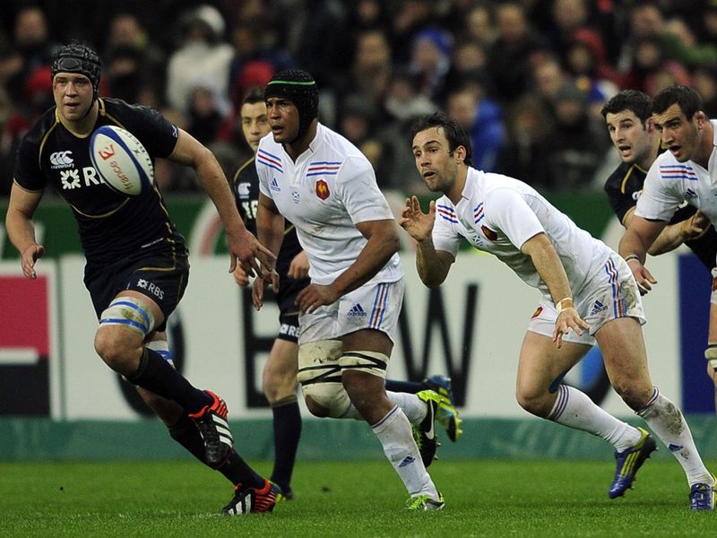 Quick ball: France's scrum-half Morgan Parra gets the hosts on the attack