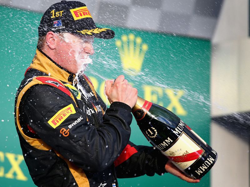 Kimi gets a face full of bubbly