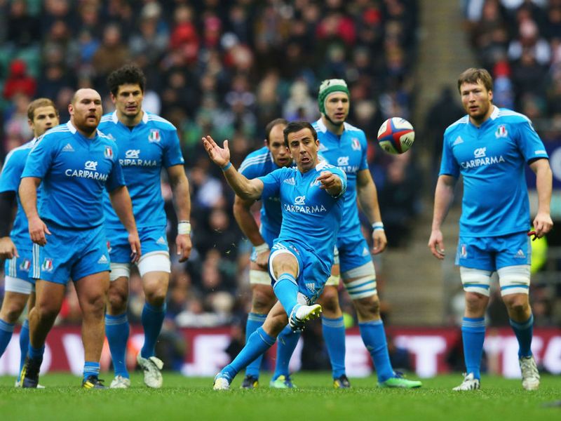 Booting on: Luciano Orquera kicks the ball downfield