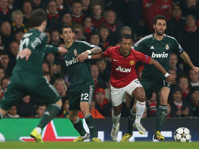 With the aggregate scores level at 1-1, Nani tries to put United on the front foot at home