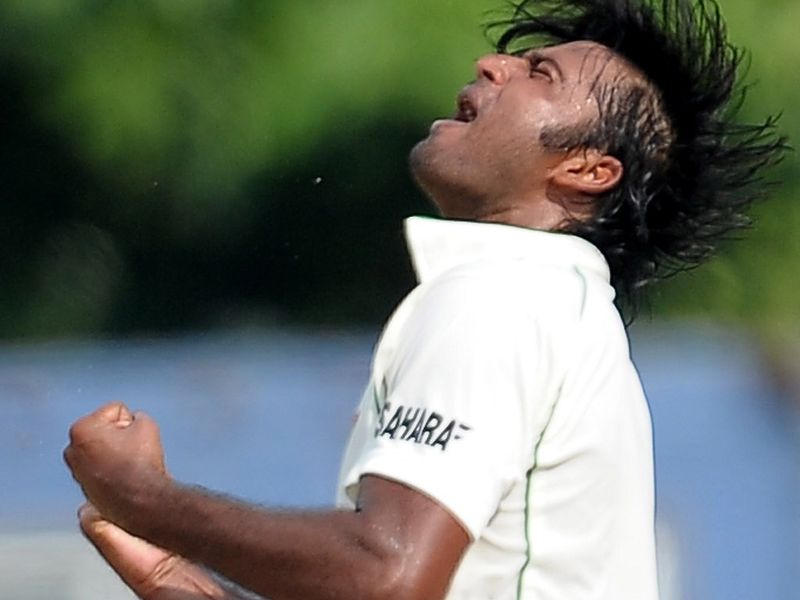 Shahadat clinched a late wicket.