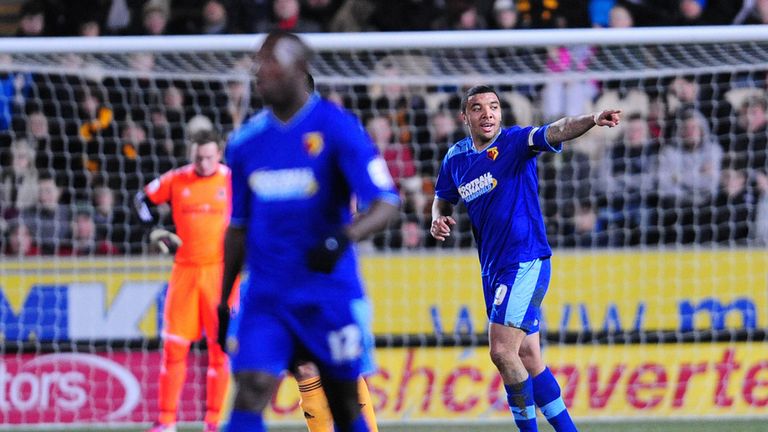 Troy Deeney: Celebrates winner over Hull