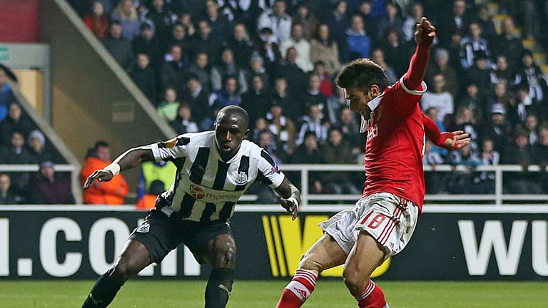 Eduardo Salvio: In action at Newcastle and could be set to return to England