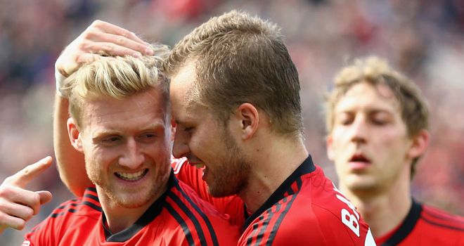 Andre Schurrle netted twice for Bayer Leverkusen