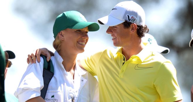Tennis star Caroline Wozniacki with Rory McIlroy