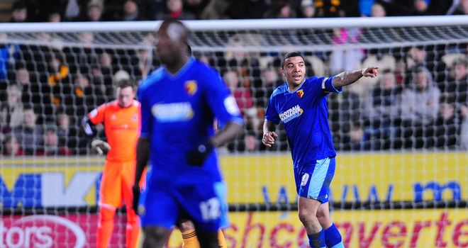 Troy Deeney: Celebrates winner over Hull