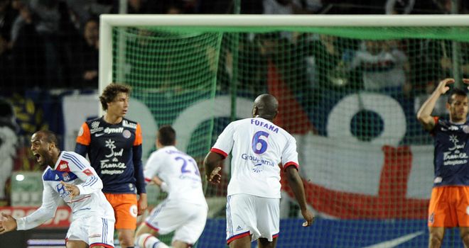 A delighted Jimmy Briand after Lyon's winner