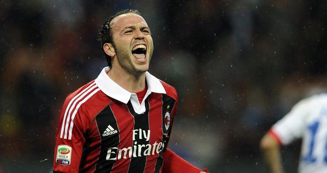 Giampaolo Pazzini celebrates.