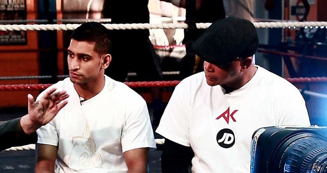 Virgil Hunter with Amir Khan, who he would like to see move to the USA
