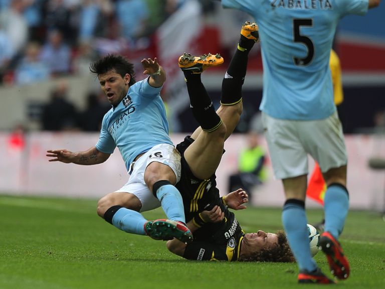 Sergio Aguero: Will face no action following tackle on David Luiz