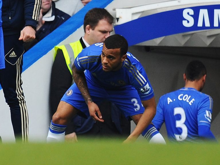 Ashley Cole limped out of the Stamford Bridge clash