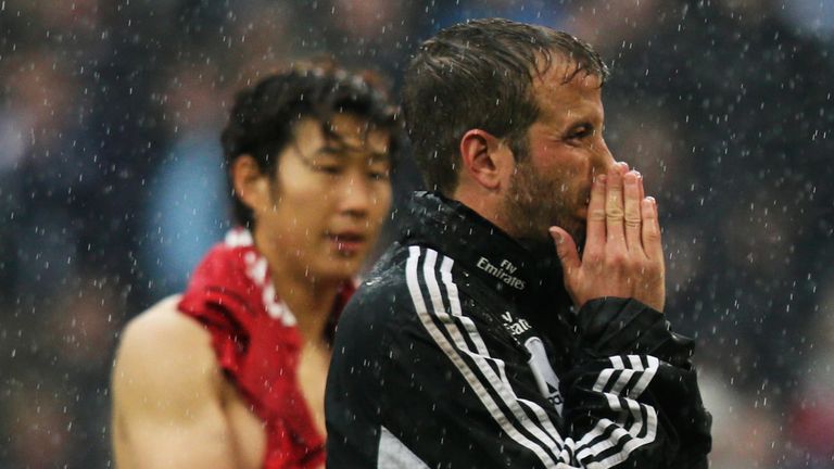 Hamburg's Rafael van der Vaart is left dejected at full-time