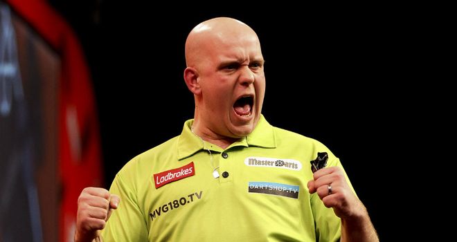 Michael van Gerwen: The Dutchman fought back from 5-2 down to lift the trophy at the O2 in London