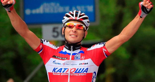 Maxim Belkov launched his lone bid for victory 55km out