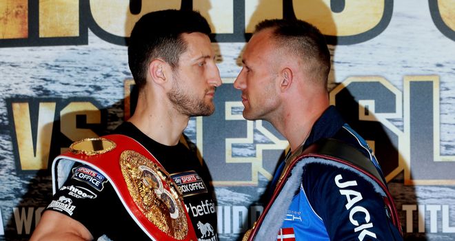 Fight Night: Carl Froch and Mikkel Kessler square up after Wednesday's press conference