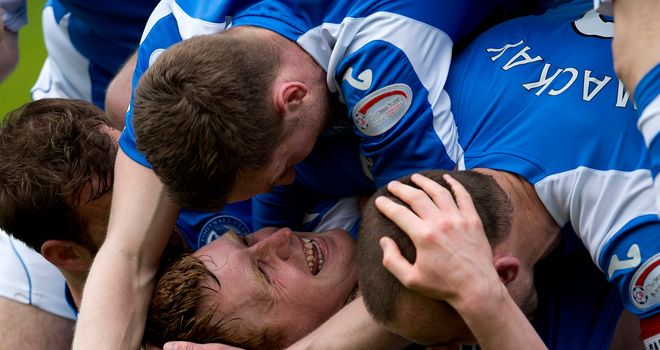 Liam Craig celebrates after his first-half strike at Tannadice